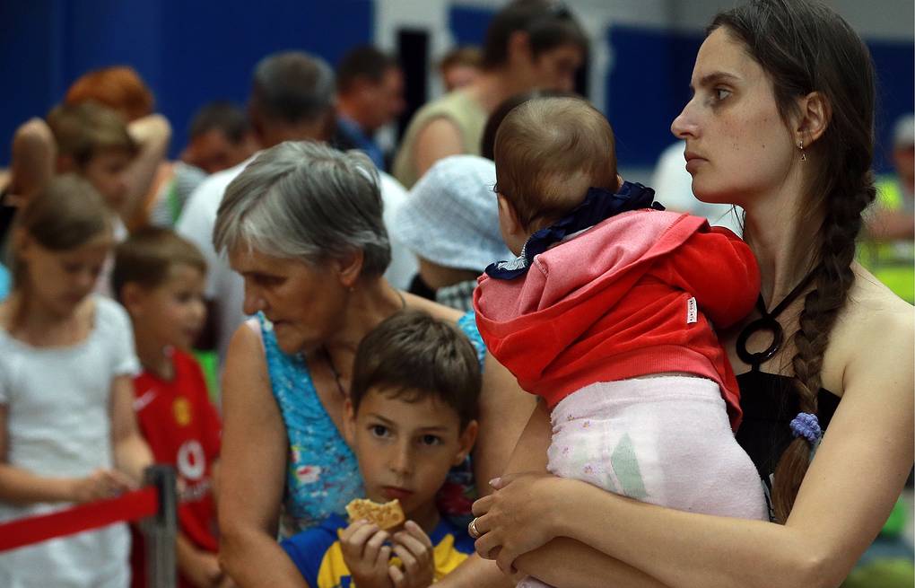 Ukrainian women and children